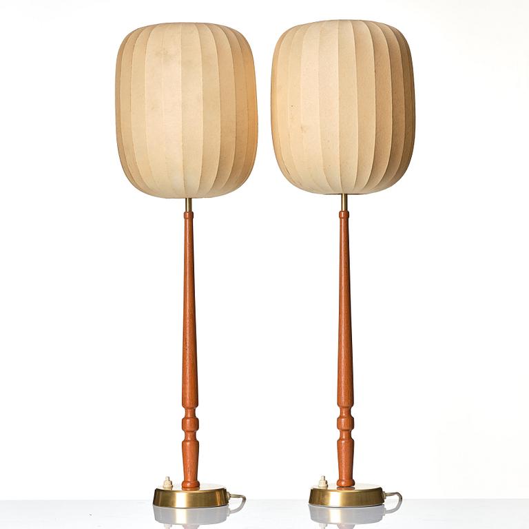 Hans Bergström, a pair of table lamps, model "743", ateljé Lyktan, Sweden, 1940-50s.