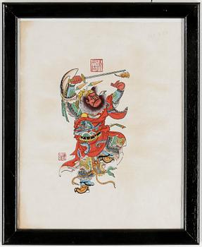 GOUACHER, ett par, Kina 1900-tal.