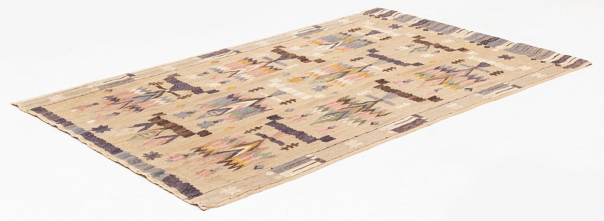 Annie Frykholm, draperi, "Buketter", inplock på linnebotten, ca 228 x 144 cm, osignerat.