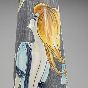 GOLVLAMPA, keramik, Tilgmans, signerad SI.