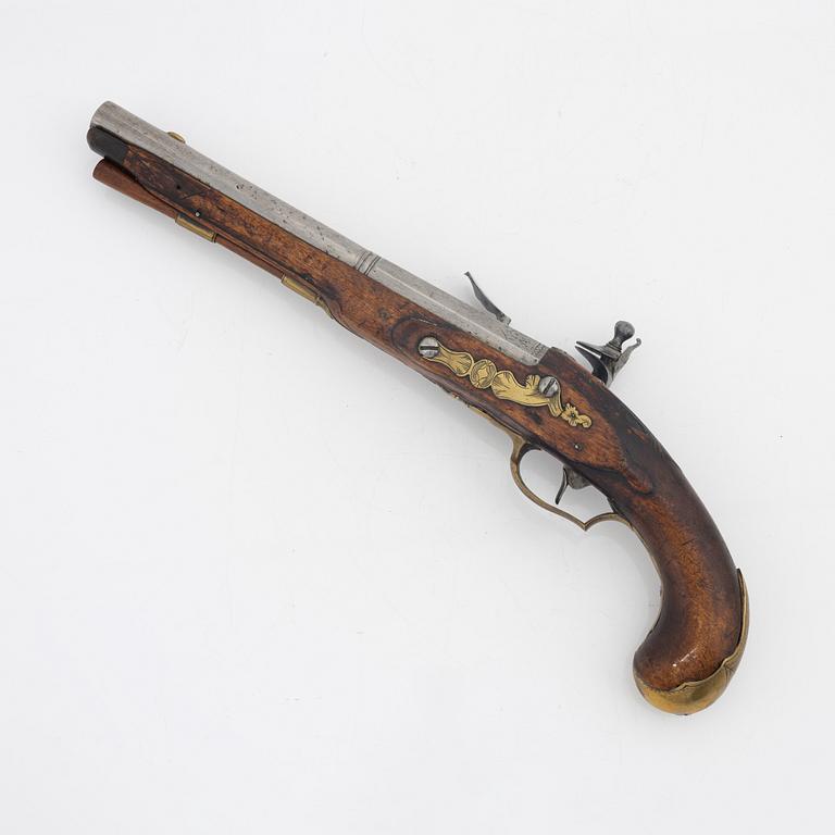 A flintlock pistol, second half of the 18th Century.