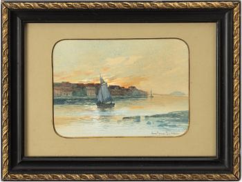 Anna Gardell-Ericson, Segelbåtar i skymningen.