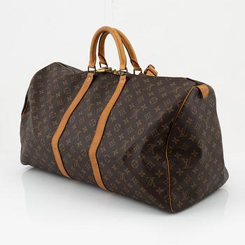 Louis Vuitton, A monogram canvas weekendbag 'Keepall 55'.