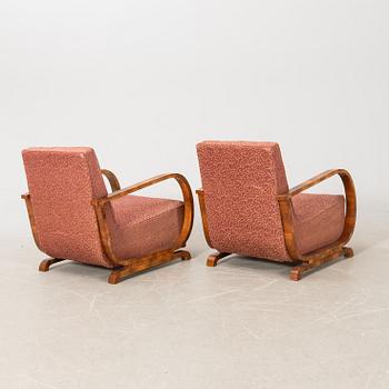 Armchairs, a pair, Art Deco, first half of the 20th century.