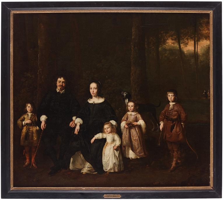 Thomas de Keyser Attributed to, Family picture in a park.