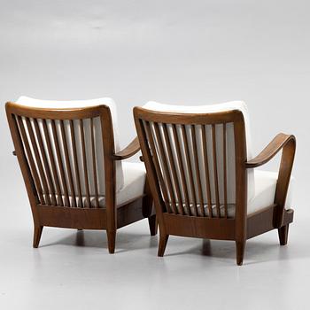 Armchairs, a pair, 1940s/50s.
