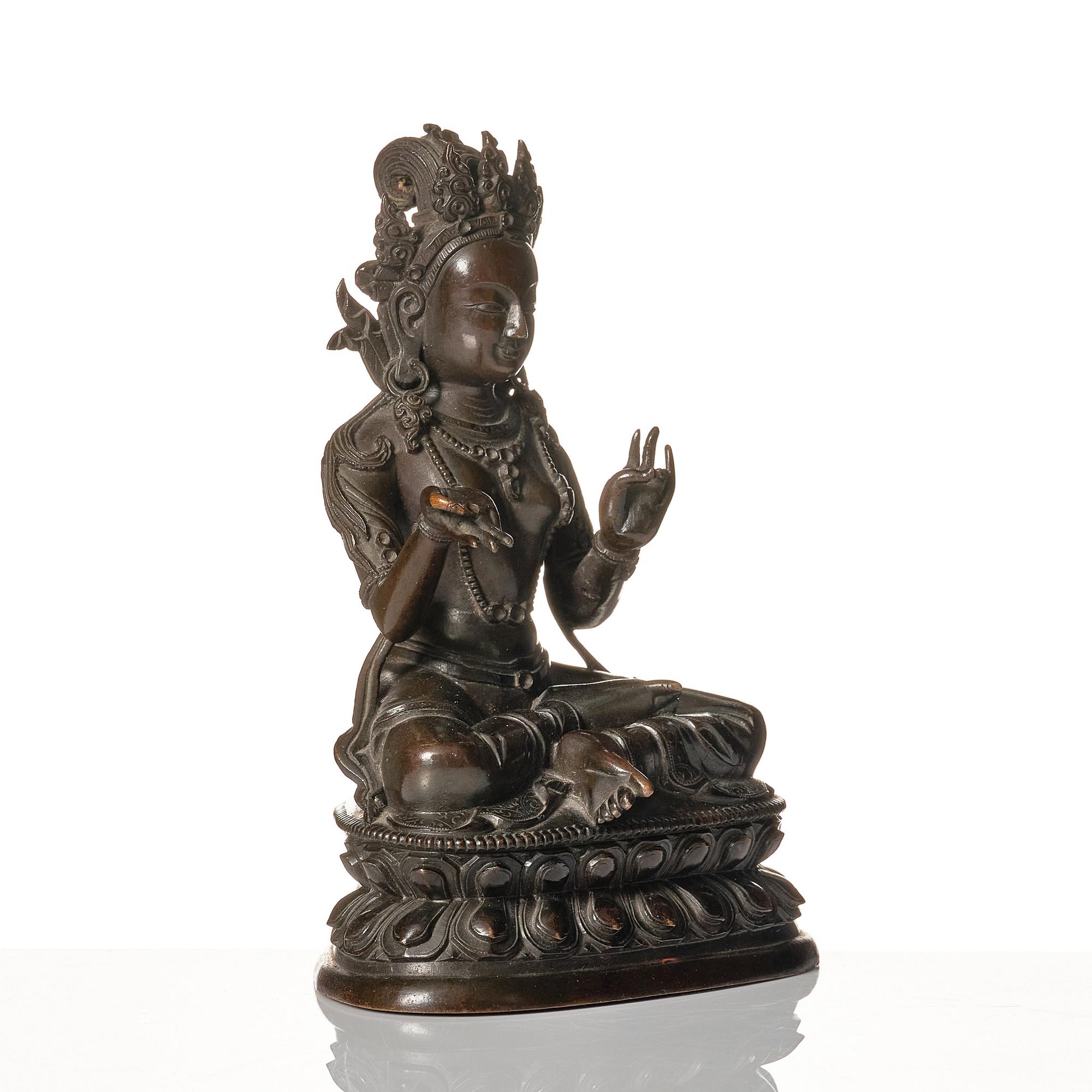 Krönt gudom, brons. Qingdynastin, 1700-tal.