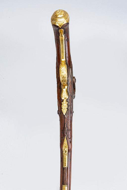 A mid 18th Century percussion pistol, possibly Belgium / French.