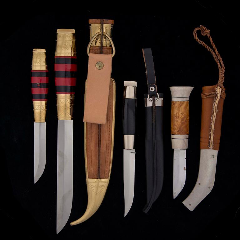 PUUKKO-KNIVAR, 3 st, bl a Jorma Rannanjärvi, Ylihärmä, Iisakki Järvenpää Oy, Finland 1900-talets senare hälft.