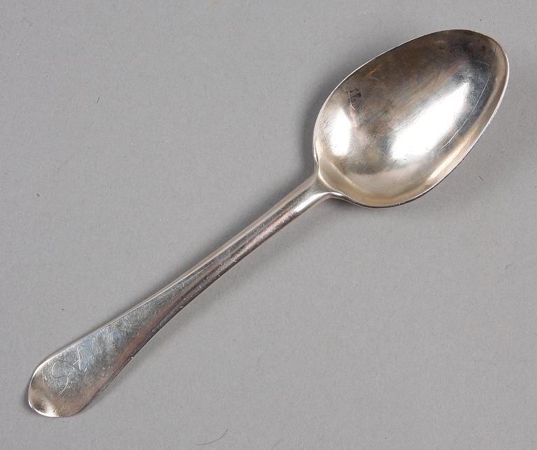 RÅTTSVANSSKED, silver, Augustinus Rudman, Gävle (1696-1746).