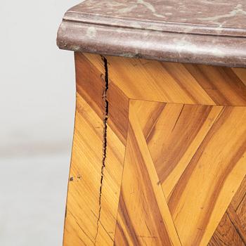 A Swedish Rococo chest of drawers, second half of the 18th century.