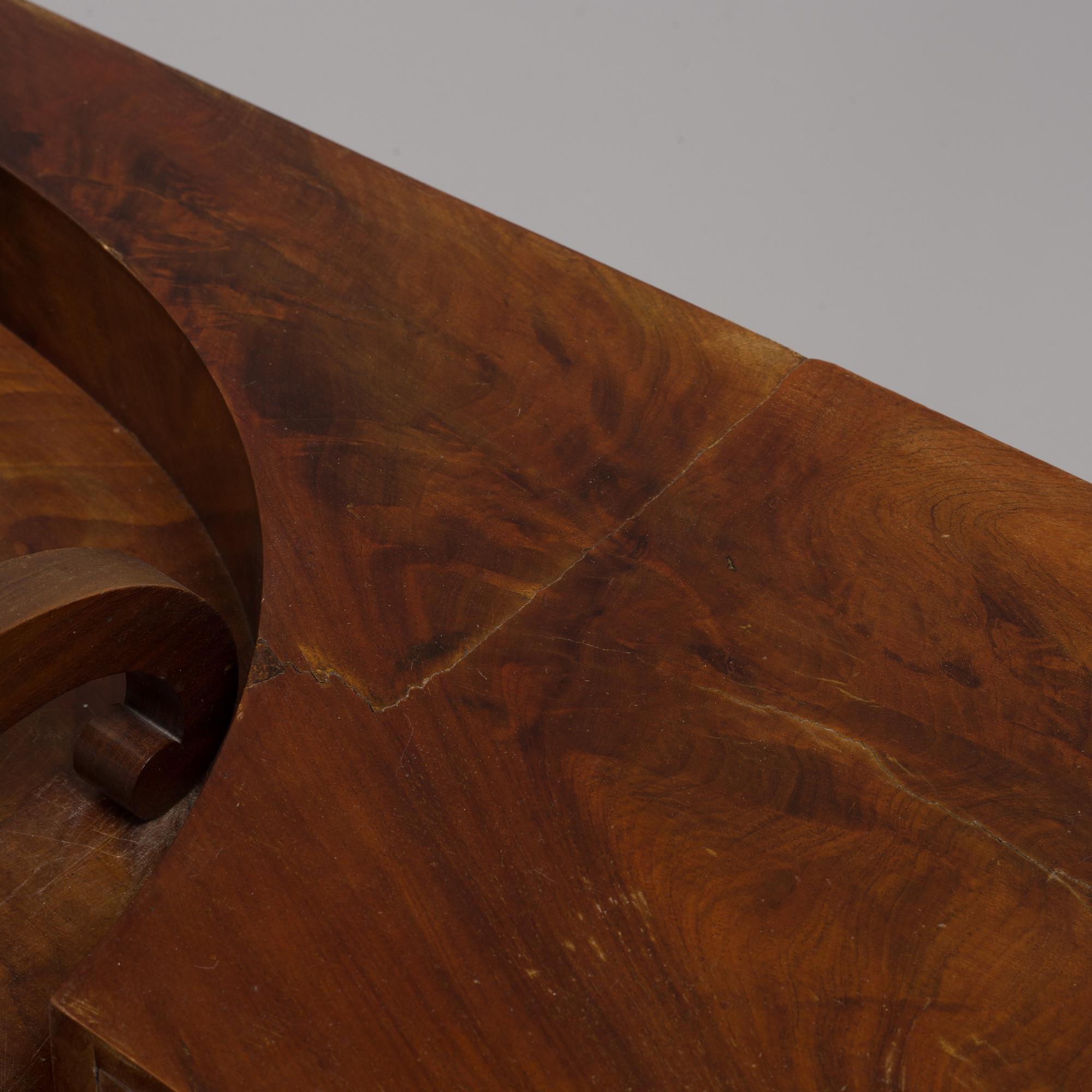 A  mahogany empire dressing 19th century table with mirror.