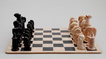 SCHACKSPEL, sten, afrikanskt, 1970-tal.