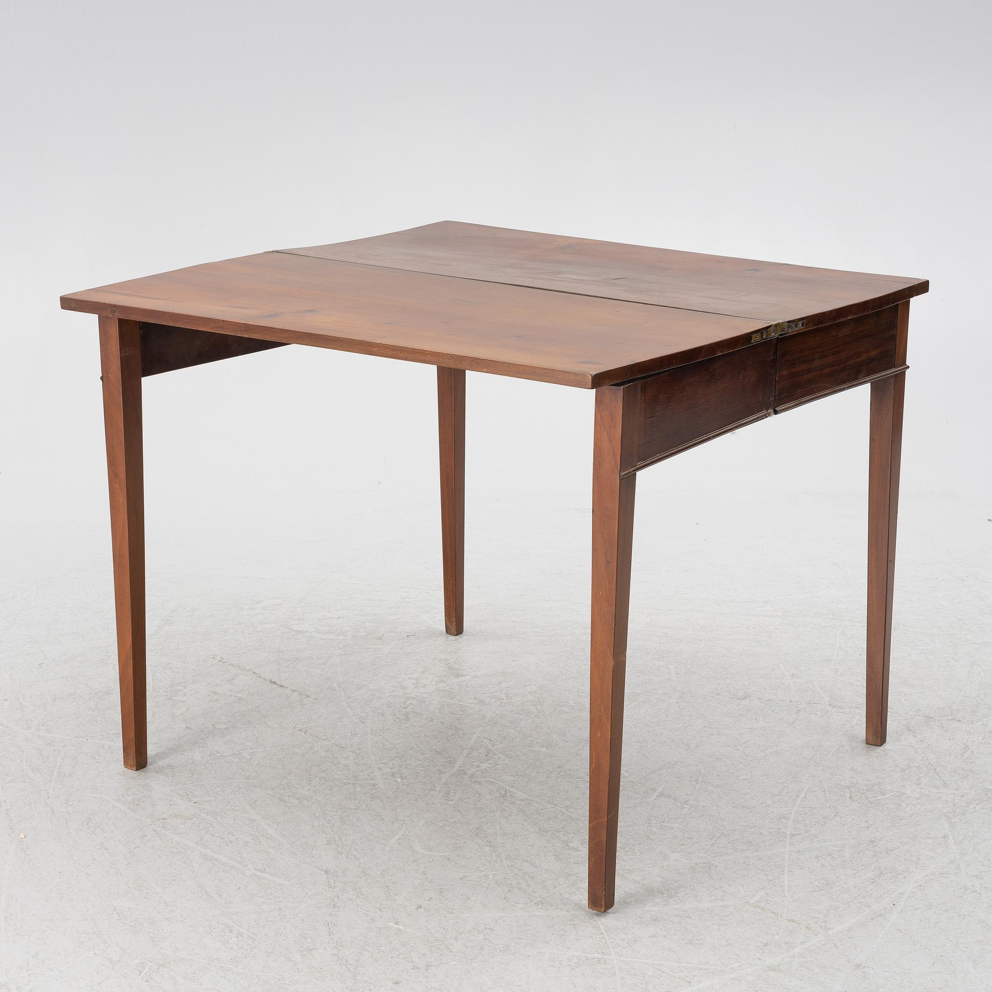 Game table, late Gustavian style, around 1900.