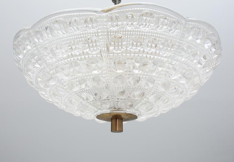 TAKLAMPA / TAKPLAFOND, möjligen Carl Fagerlund för Orrefors, 1900-talets andra hälft, höjd ca 20 cm.