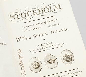 BOK, 4 vol, "Stockholm" av Johan Elers, Stockholm 1800-01.