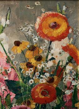 OLLE HJORTZBERG, a still life with flowers, signed and dated 54.