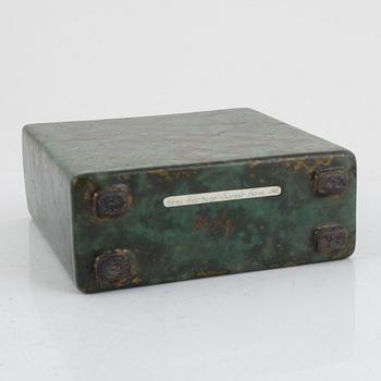 Hans Hedberg, ash container with lid, stoneware faience, Biot, France.