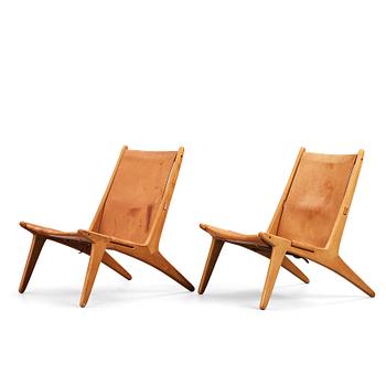 295. UNO & ÖSTEN KRISTIANSSON, a pair of "Hunting chairs" model 204, for Luxus, Vittsjö, Sweden 1960's.