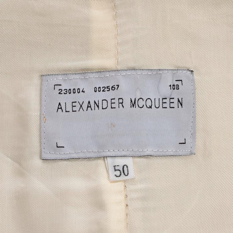 ALEXANDER MCQUEEN, a men's beige leather jacket.