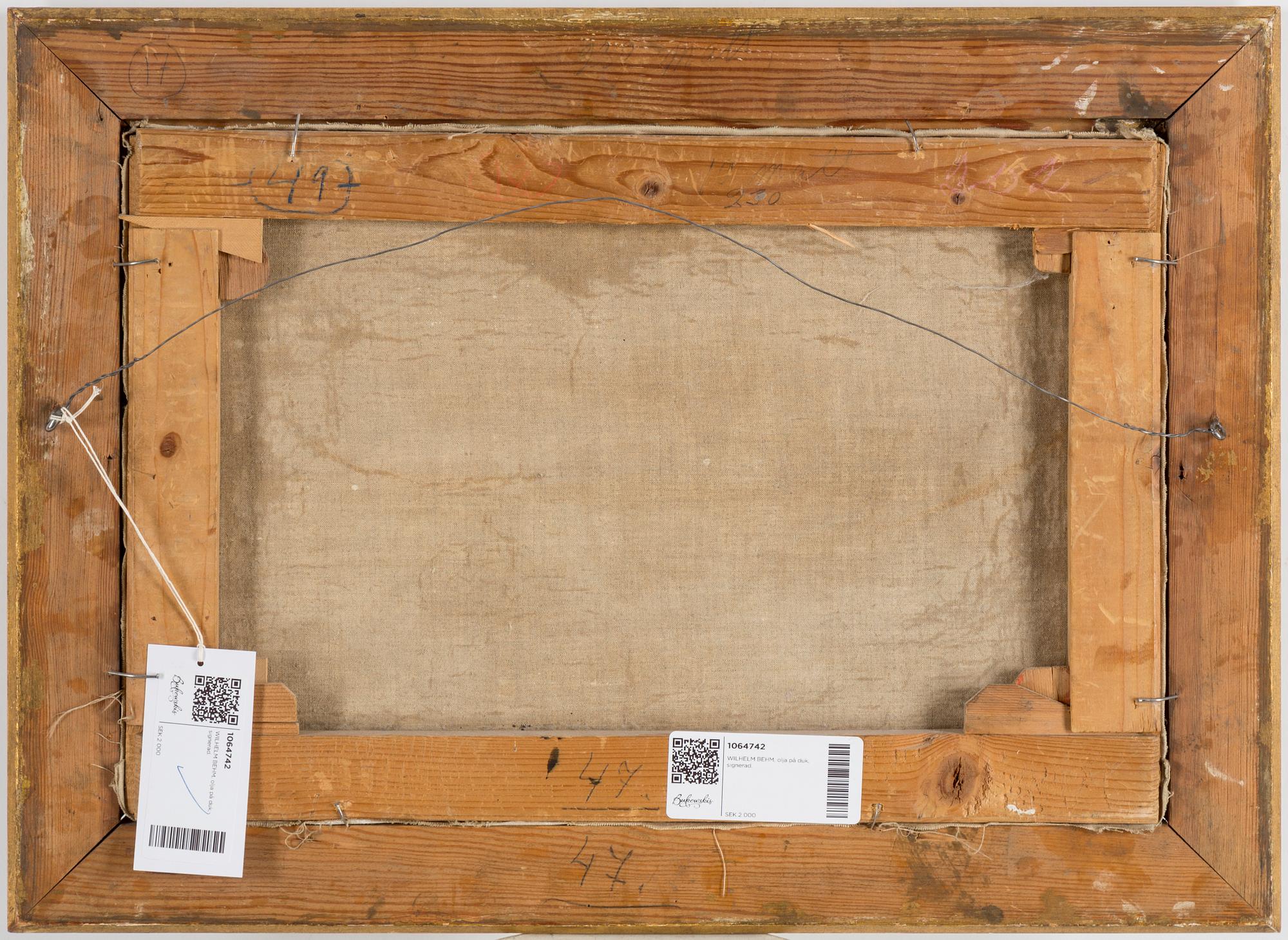 WILHELM BEHM, oil on canvas, signed.