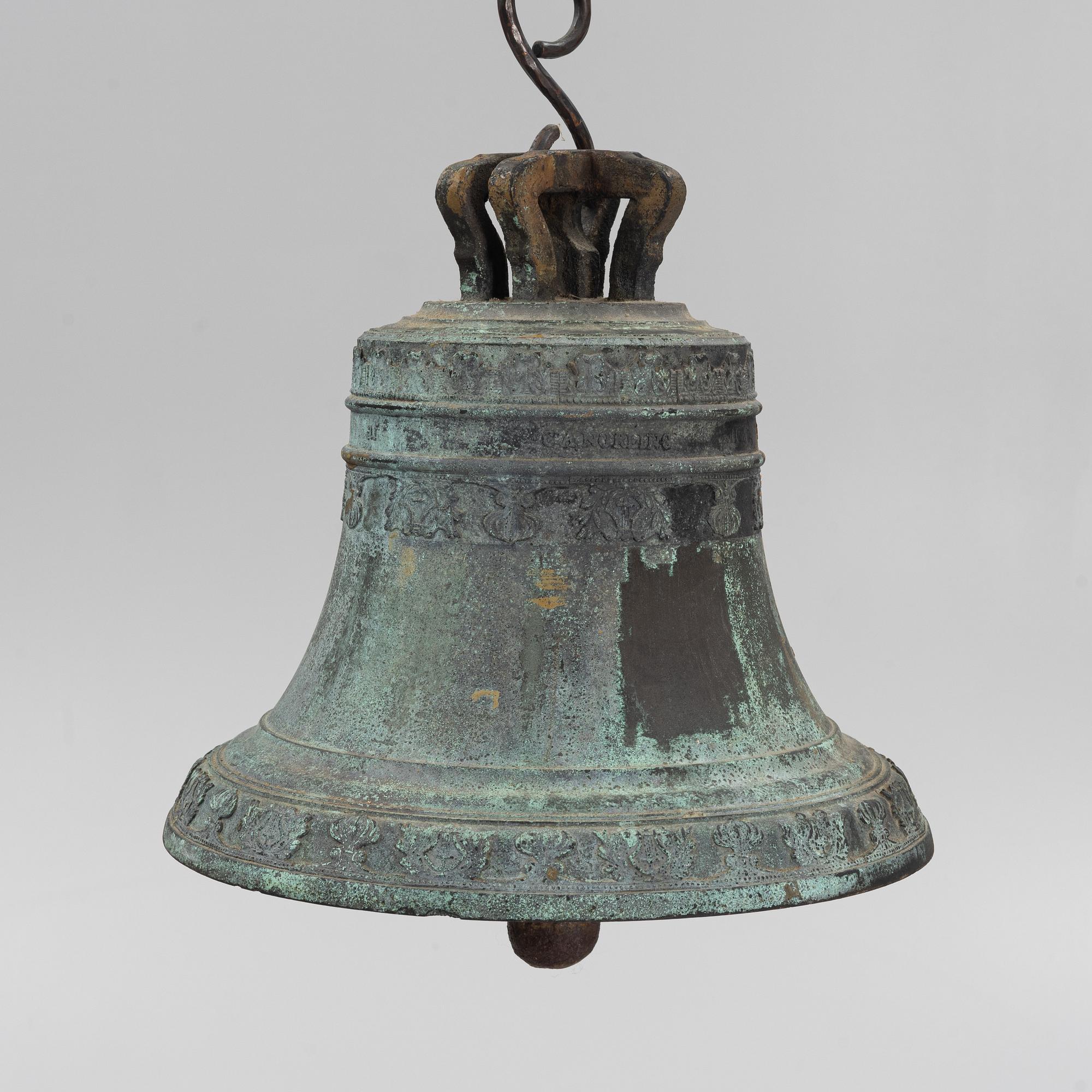 A bronze bell by C.A. Norling, later part of the 19th century.