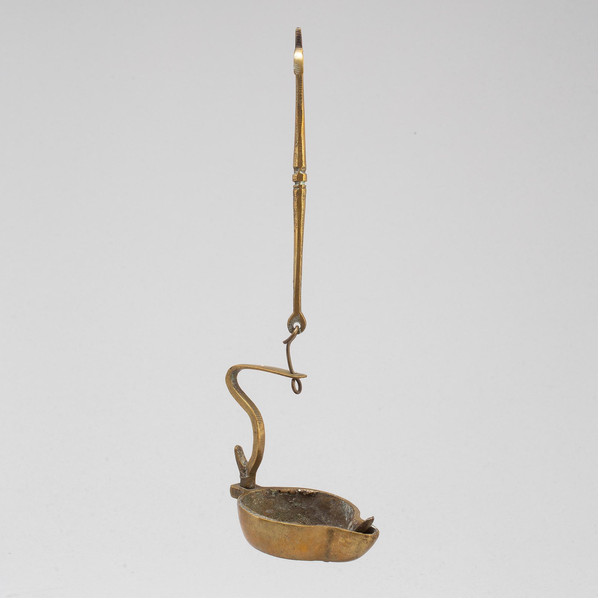 OLJELAMPA, brons, 1700-tal.