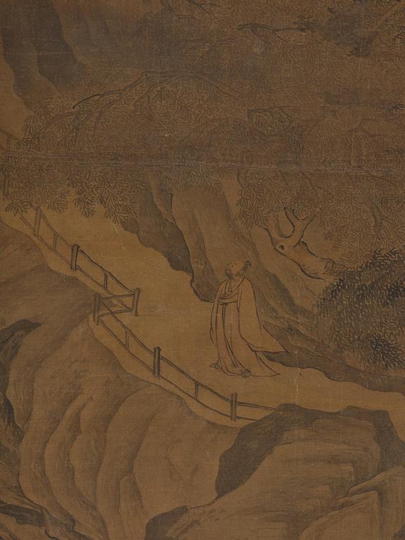 A Chinese scroll painting signed 瓮斋 Sheng Zhai, dated 1829.