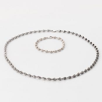 Bracelet and necklace, sterling silver, Jade Jagger, Garrard & co.