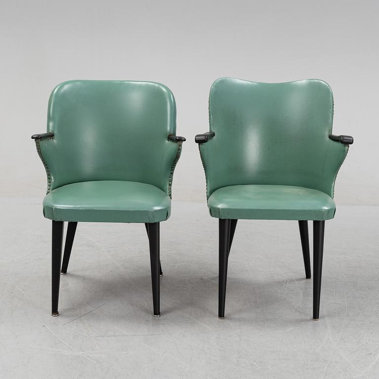 A pair of armchairs, mid 20th Century.