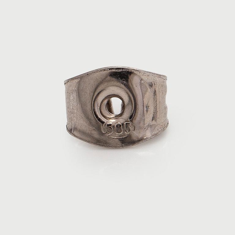 Örhängen, briljantslipade diamanter totalt 1,00 ct, 14K vitguld.