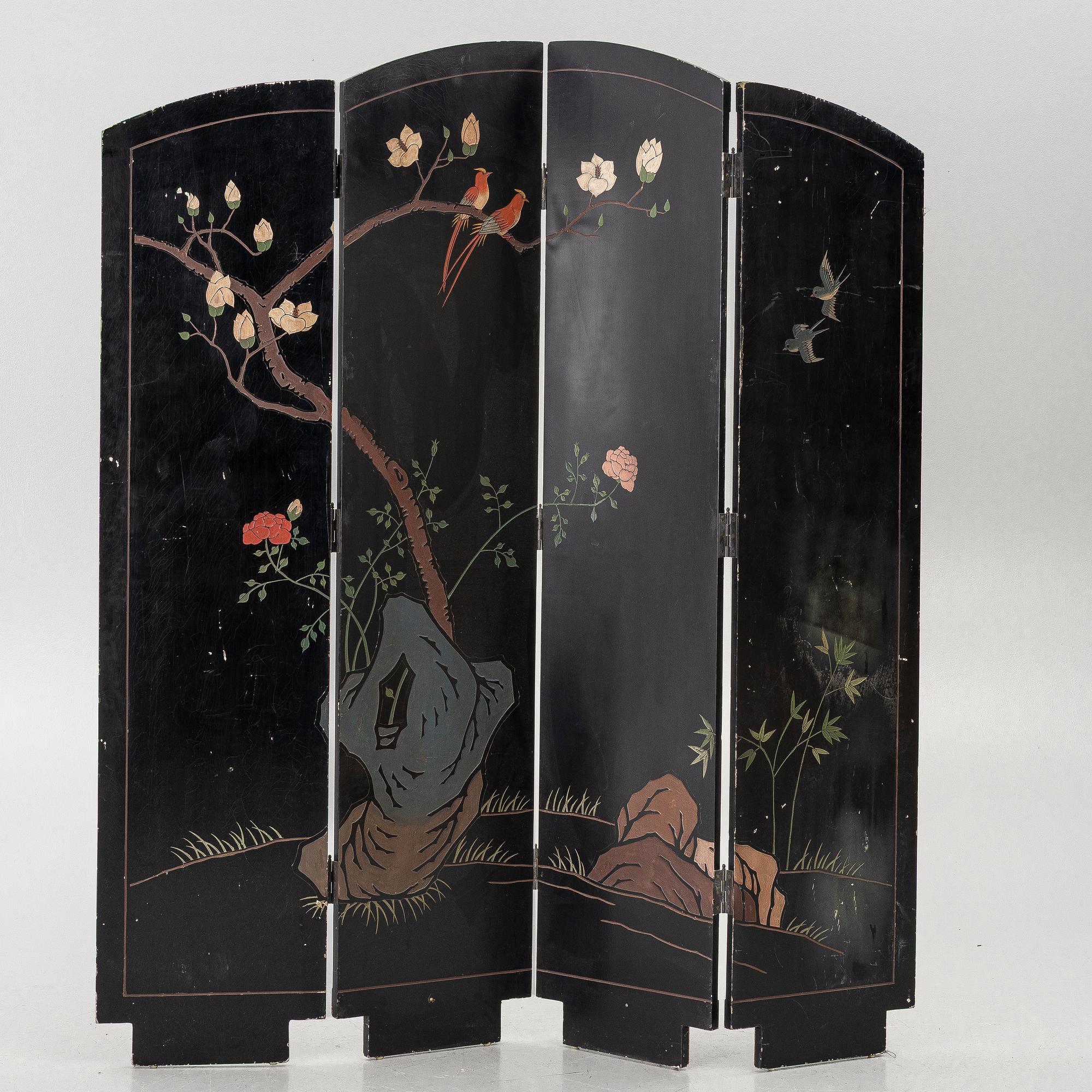A four-panel folding screen, second half of the 20th Century.