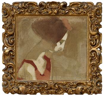 485. Helene Schjerfbeck, "FLICKPROFIL MED SVANHALS".