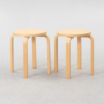 Alvar Aalto, two model 60 stools, ARtek, Finland, 2012.