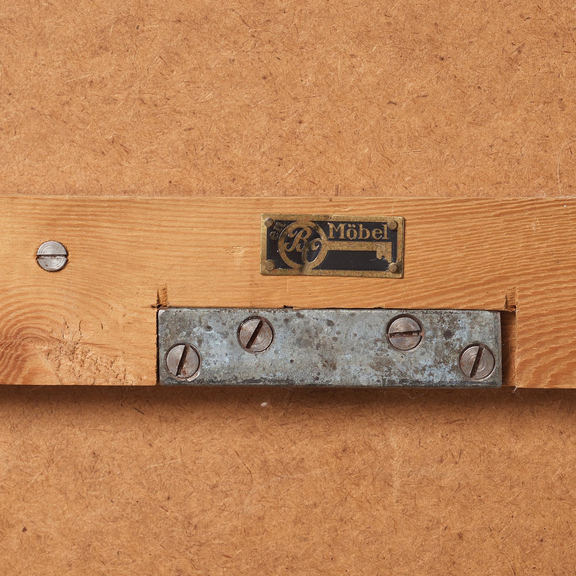 Otto Schulz, an artifical leather framed wall mirror, Boet, Gothenburg, Sweden 1940-50's.