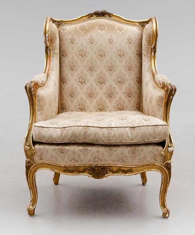 FÅTÖLJ, gustaviansk stil, 1900-talets första hälft.