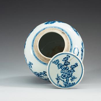 A blue and white jar, Qing dynasty, 18th Century.