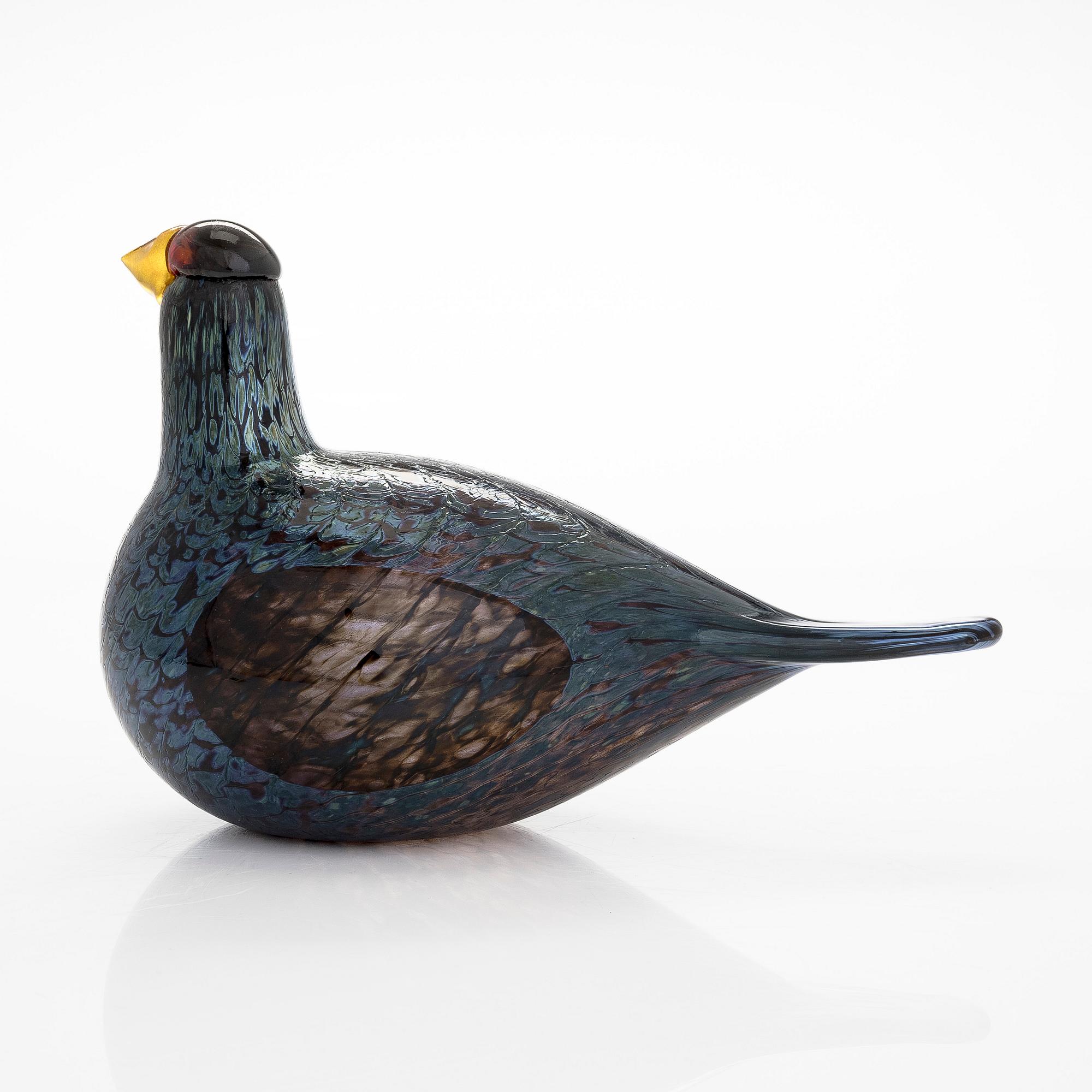 Oiva Toikka a "Capercaillie" glass bird, signed O. Toikka Nuutajärvi.