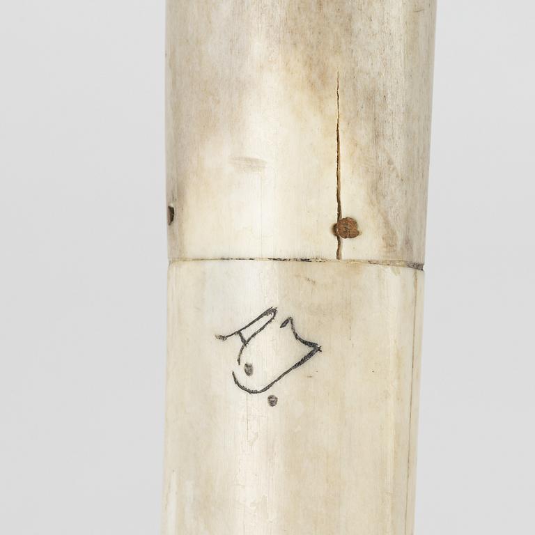 A reindeer horn knife attributed to Ante Jönsson, signed.