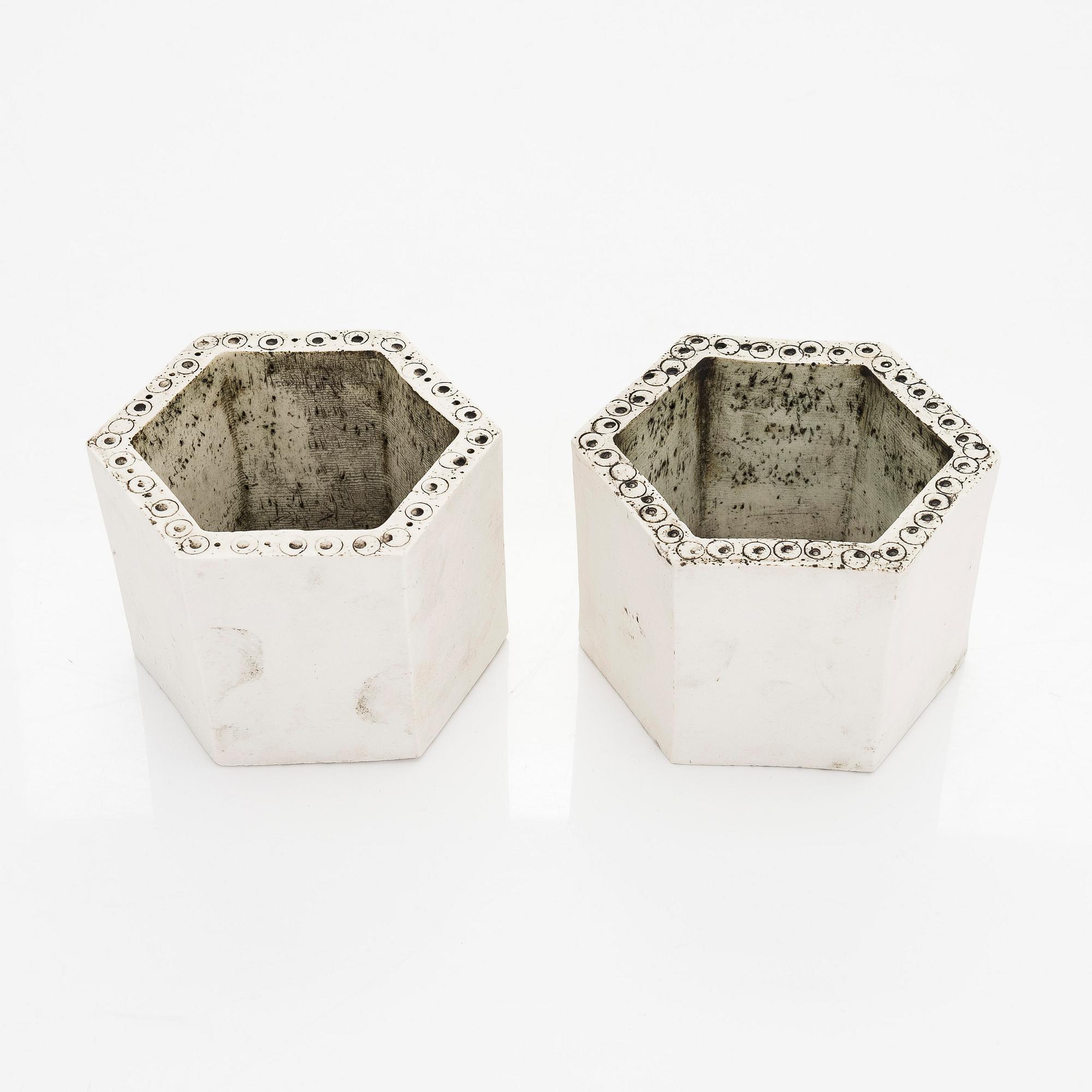 Rut Bryk, A set of two late 1950s 'Hexagon' stoneware tiles for Arabia.