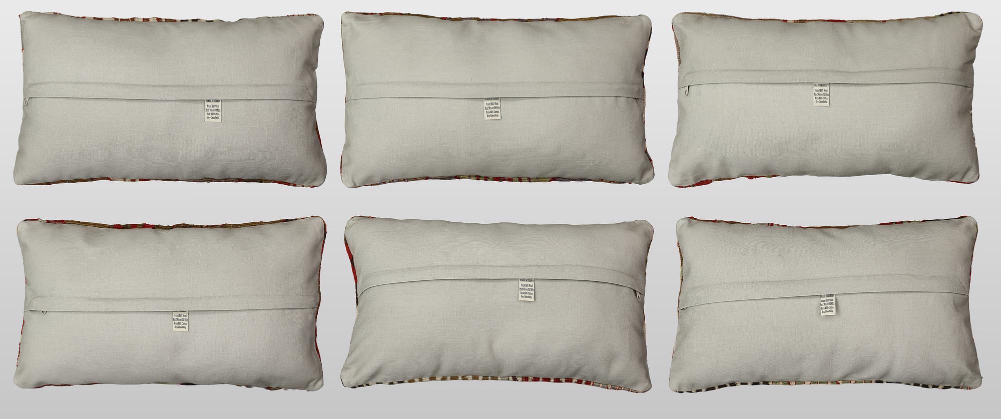 Cushion covers, 6 pcs, Kelim, older Anatolian fragments.