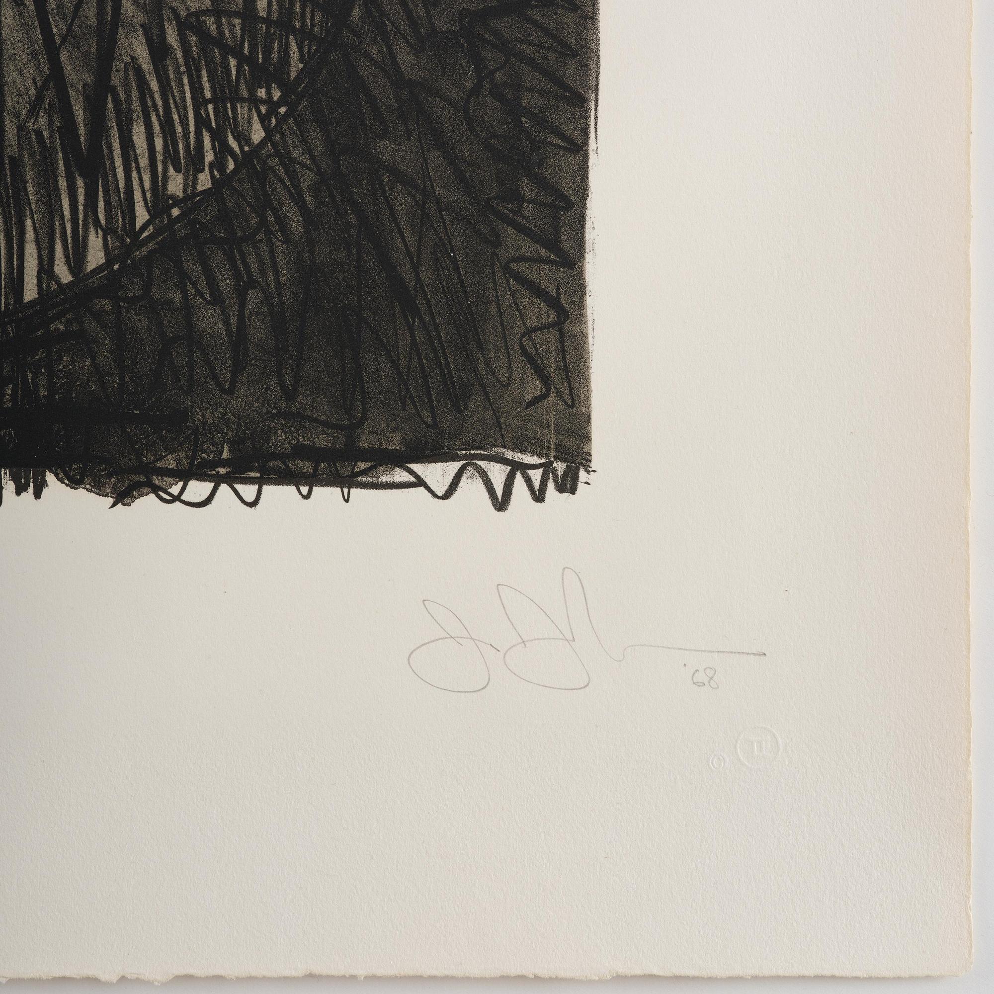 Jasper Johns, "Figure 3" from: Black Numerals Series.