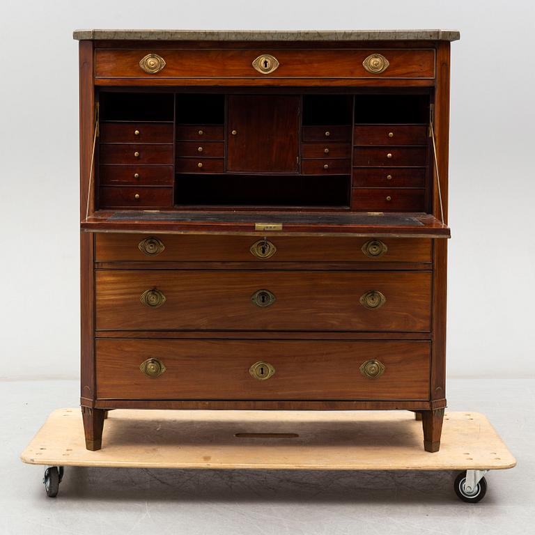 A Swedish late gustavian secretaire, late 18th century.