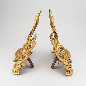 Eldhundar, ett par, Louis XV-stil, 1800-talets slut.