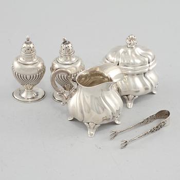 PARTI SILVER, 5 delar, 1900-tal. Vikt 220 g.