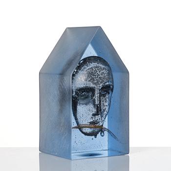 Bertil Vallien, 'House', a unique sand cast glass sculpture, Kosta Boda, Sweden.