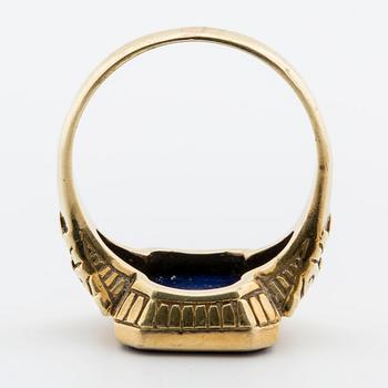 RING, 14K guld med lapis lazuli.