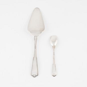 W.A. Bolin, a silver cake server and twelve spoons, 'Modell H', Stockholm 1952-53.