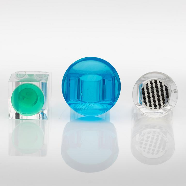 Siv Lagerström, three acrylic plastic rings, 1970s.