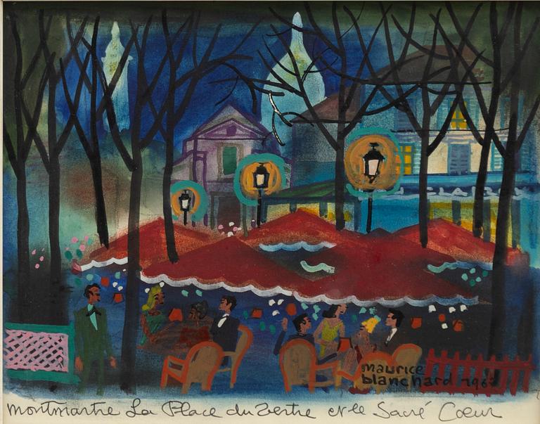 Maurice Blanchard, "Montmartre La Place du Tertre et le Sacre Coeur".
